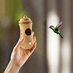 Hummingbird House Handcrafted Natural Wood Miniature With Hanging Rope