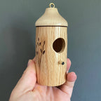 Hummingbird House Solid Wood Hand-Carved Weather-Resistant