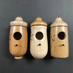 Hummingbird House Solid Wood Hand-Carved Weather-Resistant