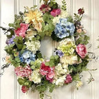 Hydrangea Wreath Vibrant Rainbow Weather-Resistant 35cm