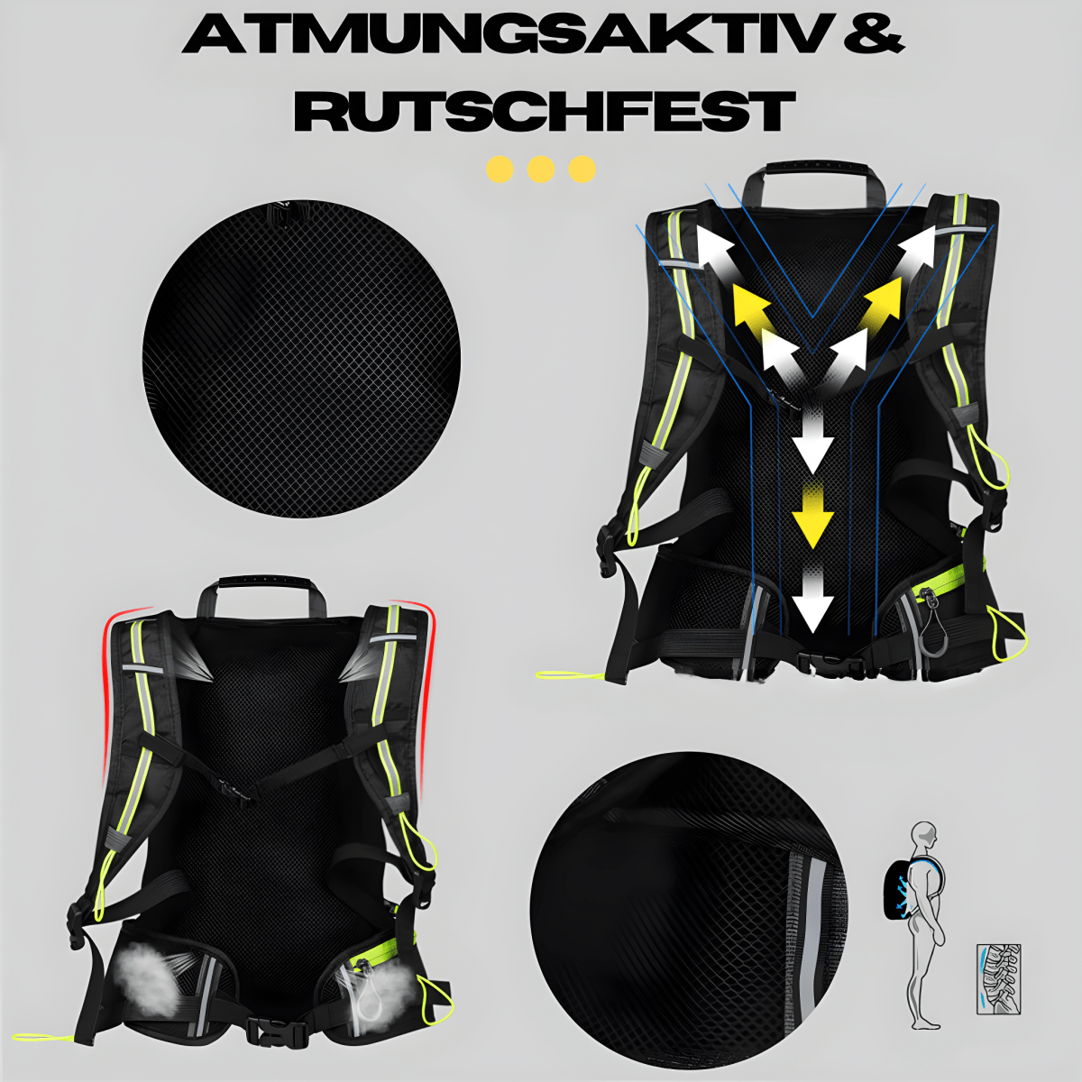 Hydration Pack 10L Waterproof Nylon Reflective