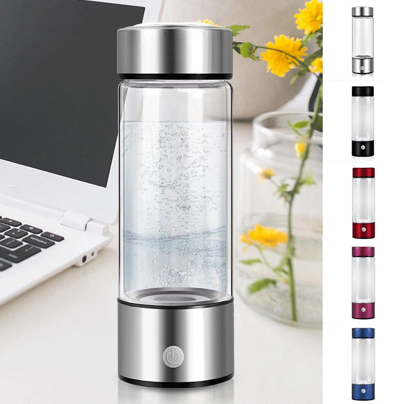 Hydrogen Water Bottle Borosilicate Glass 500ml 3-Minute Infusion