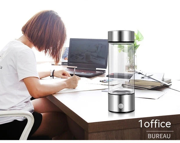 Hydrogen Water Bottle Borosilicate Glass 500ml 3-Minute Infusion