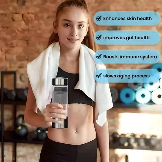 Hydrogen Water Bottle Built-In Electrolysis USB Rechargeable