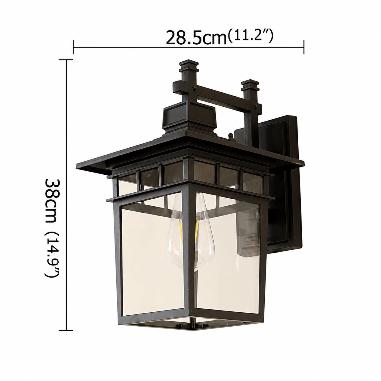 IP65 Waterproof Aluminum & Glass Wall Sconce