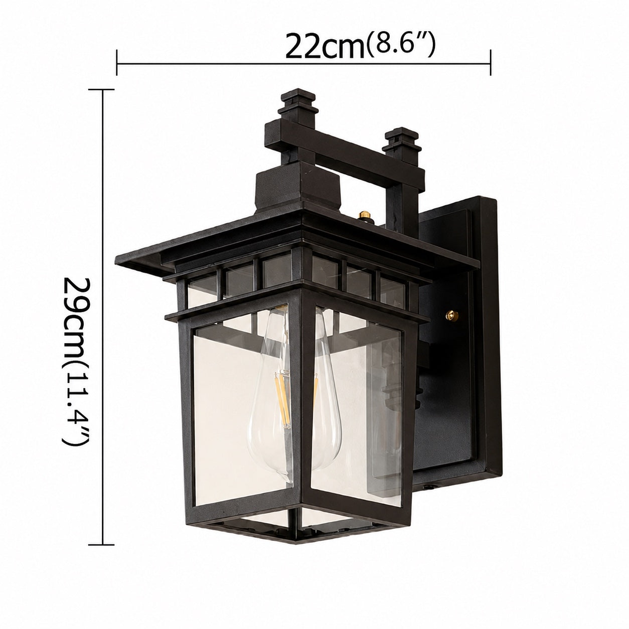 IP65 Waterproof Aluminum & Glass Wall Sconce