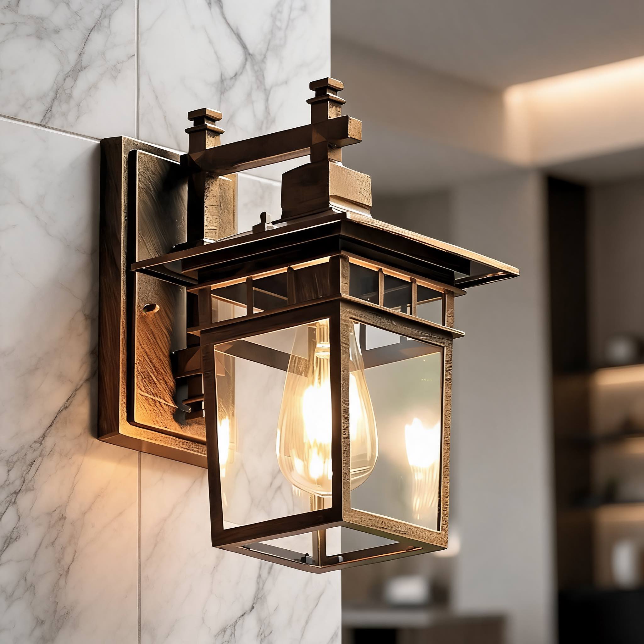 IP65 Waterproof Aluminum & Glass Wall Sconce