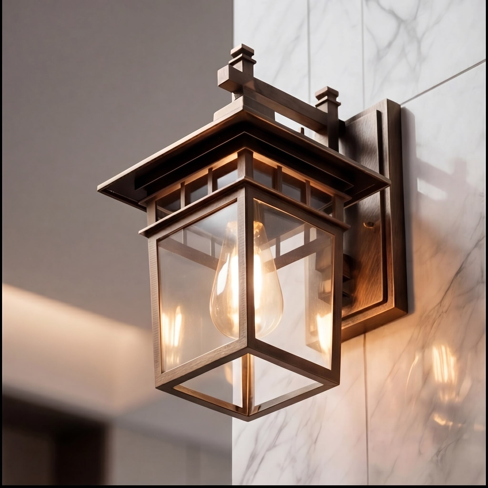 IP65 Waterproof Aluminum & Glass Wall Sconce