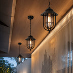 IP65 Waterproof Die-Cast Aluminum Birdcage Pendant Light (Adjustable Height)