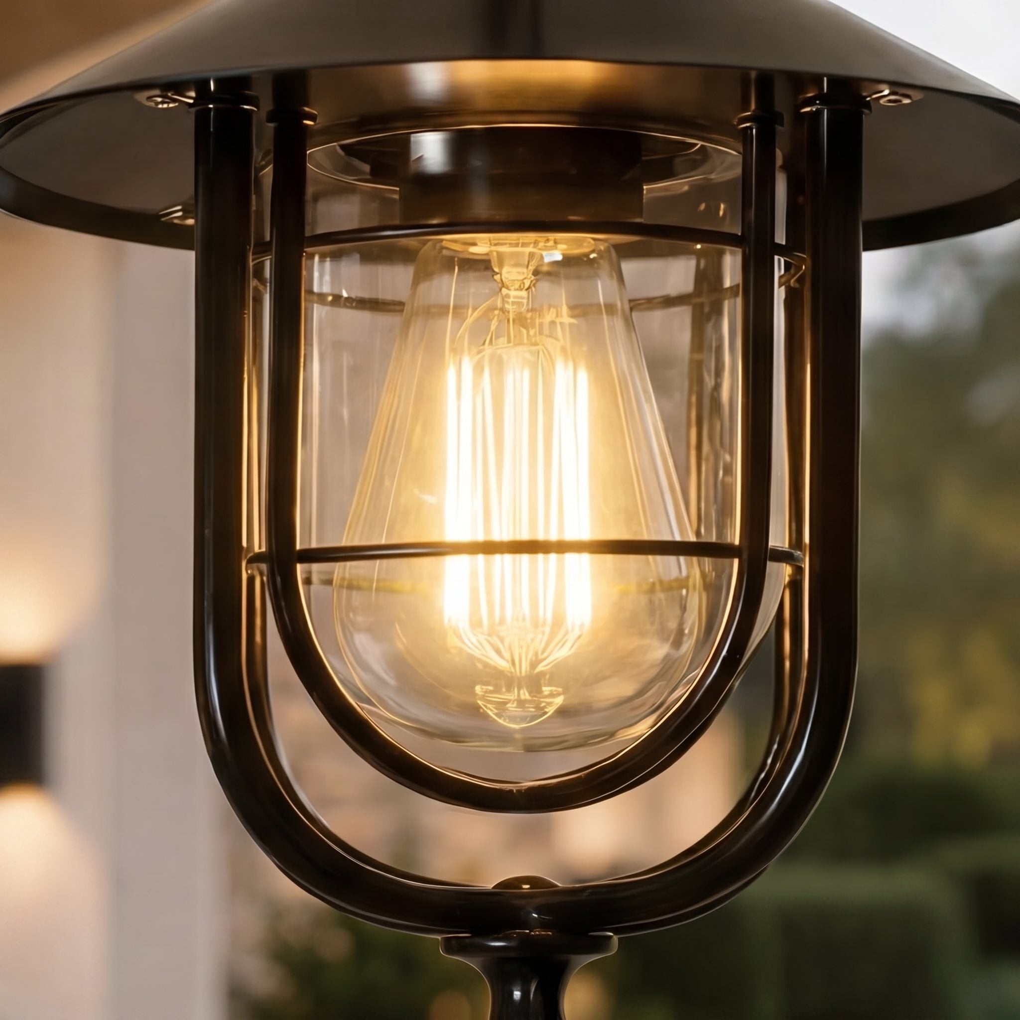 IP65 Waterproof Die-Cast Aluminum Birdcage Pendant Light (Adjustable Height)