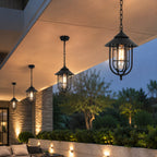 IP65 Waterproof Die-Cast Aluminum Birdcage Pendant Light (Adjustable Height)