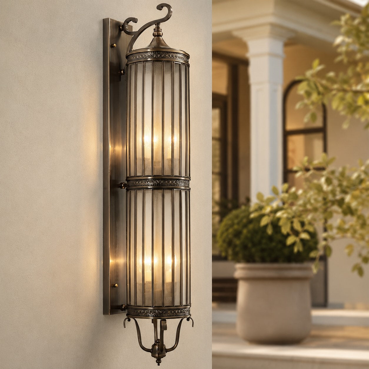 IP65 Waterproof LED Copper & Glass Outdoor Wall Light