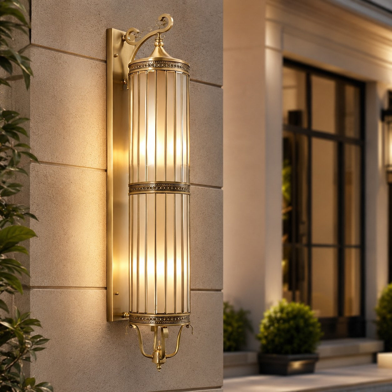IP65 Waterproof LED Copper & Glass Outdoor Wall Light