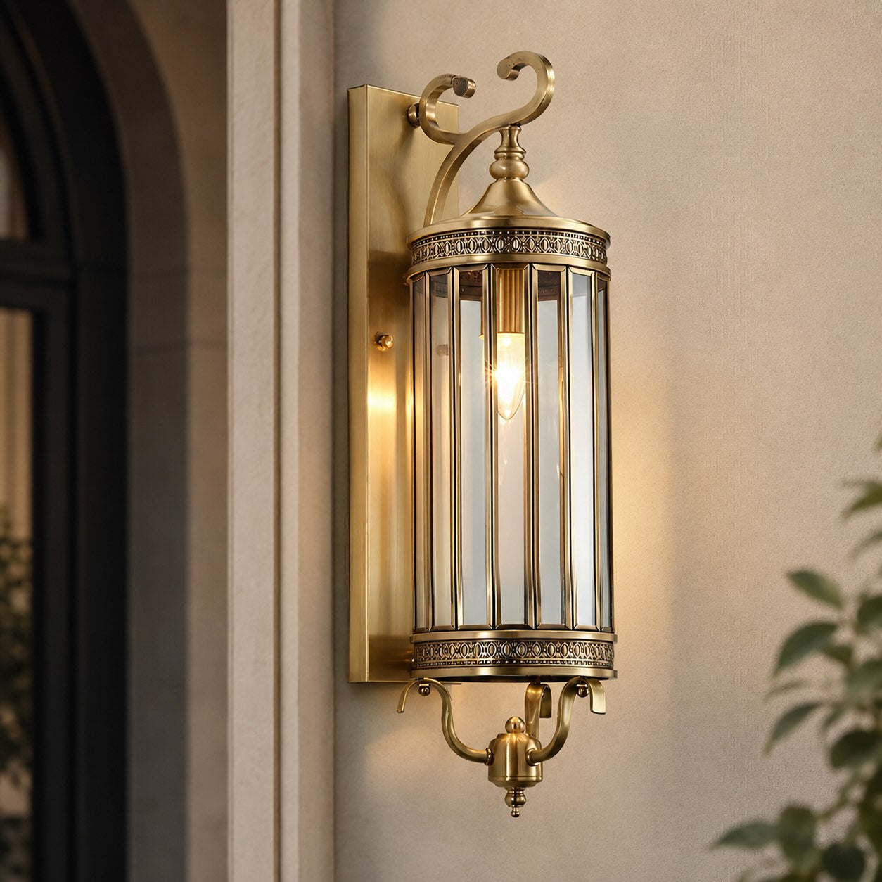 IP65 Waterproof LED Copper & Glass Outdoor Wall Light
