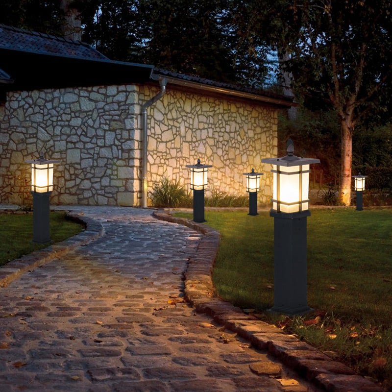 IP65 Weatherproof Aluminum & Glass Warm White Bollard Light