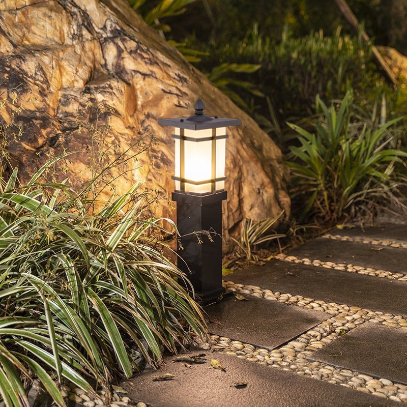 IP65 Weatherproof Aluminum & Glass Warm White Bollard Light