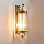 IP65 Weatherproof Brass & Glass Wall Lantern (Includes E14 Bulb)