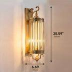 IP65 Weatherproof Brass & Glass Wall Lantern (Includes E14 Bulb)