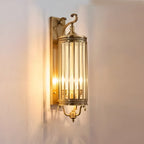 IP65 Weatherproof Brass & Glass Wall Lantern (Includes E14 Bulb)