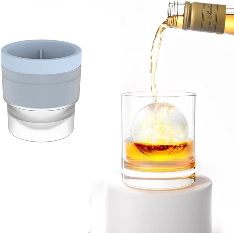 Ice Ball Mold 6cm Slow-Melting Stackable & Easy De-Molding
