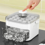 Ice Cube Tray Double-Layer Push-Button Release 50-Cube Capacity