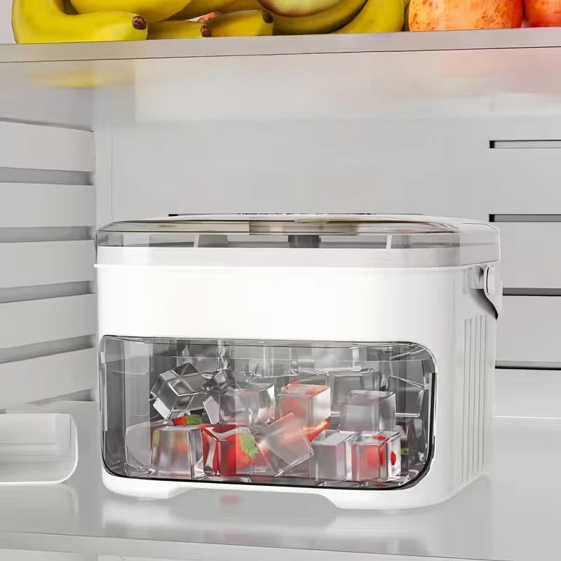 Ice Cube Tray Double-Layer Push-Button Release 50-Cube Capacity