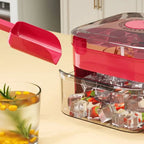 Ice Cube Tray Double-Layer Push-Button Release 50-Cube Capacity