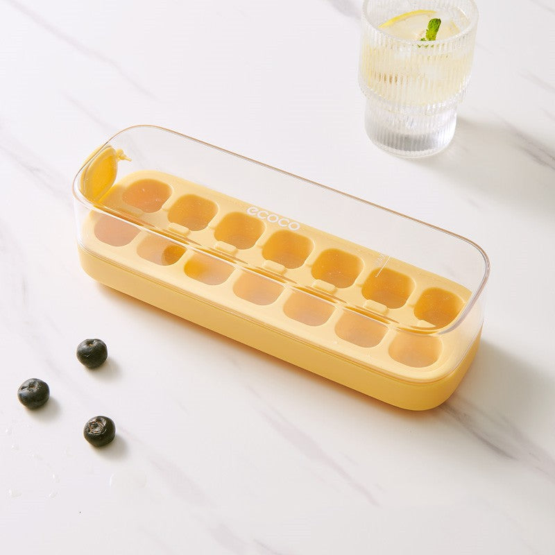 Ice Cube Tray Press-To-Release Food-Grade Silicone Sealed Lid
