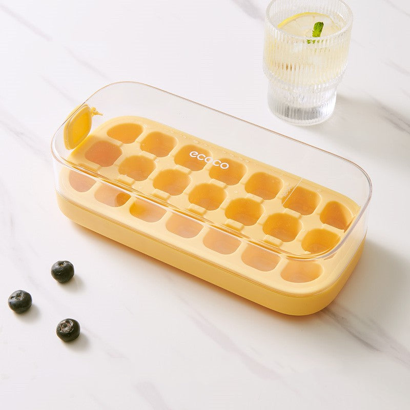 Ice Cube Tray Press-To-Release Food-Grade Silicone Sealed Lid