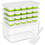 Ice Cube Trays Flexible Silicone Stackable 4-Pack