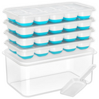 Ice Cube Trays Flexible Silicone Stackable 4-Pack