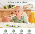 Ice Cube Trays Flexible Silicone Stackable Set of 4