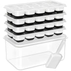 Ice Cube Trays Flexible Silicone Stackable Set of 4