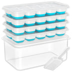 Ice Cube Trays Flexible Silicone Stackable Set of 4