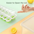 Ice Cube Trays Flexible Silicone Stackable Set of 4