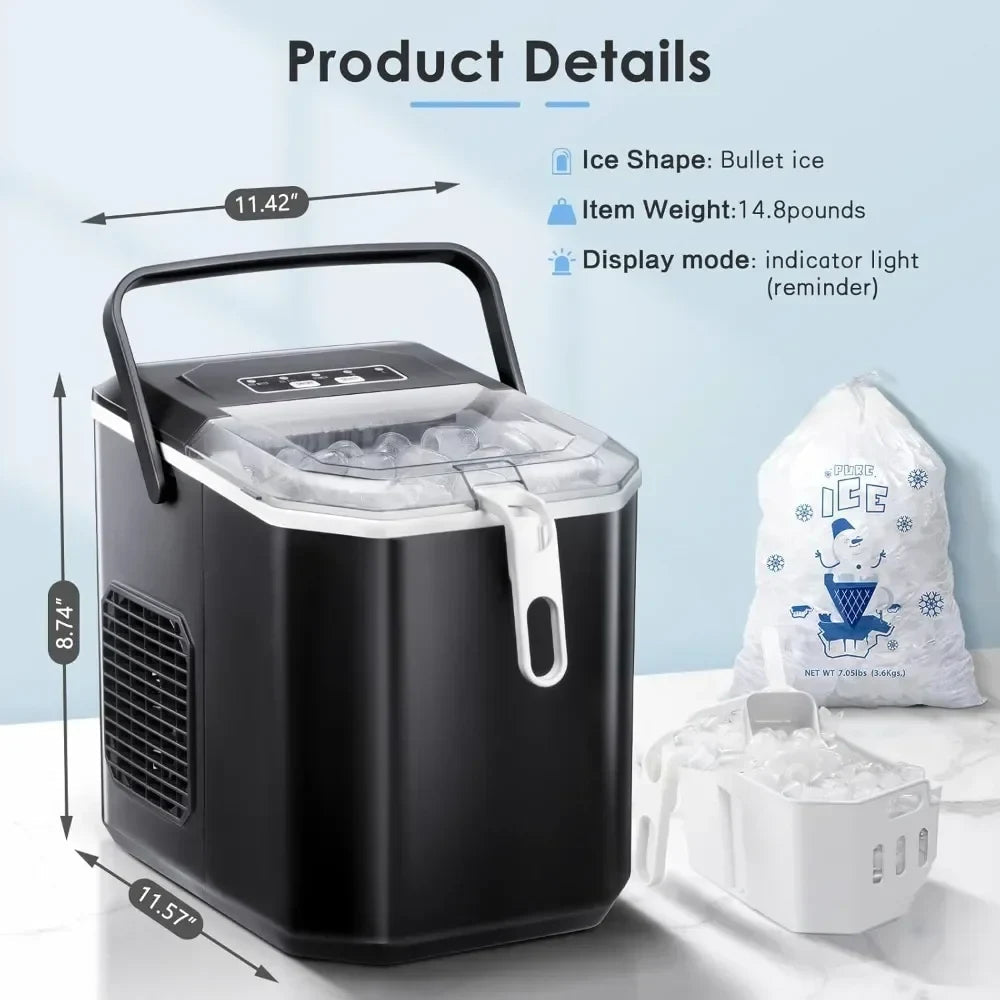Ice Maker Portable Countertop Chewable Nugget 35 lb Per Day