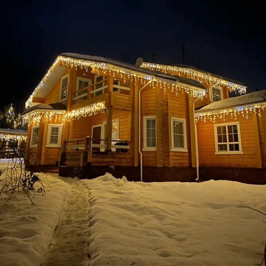 Icicle Lights Warm White Flickering IP44 10 Meter Connectable