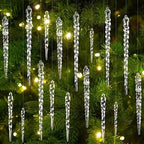 Icicle Ornaments Clear Shatter Resistant Set of 12