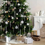 Icicle Ornaments Clear Shatter Resistant Set of 12