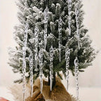 Icicle Ornaments Clear Shatter Resistant Set of 12
