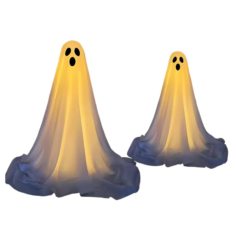 Illuminated Ghost Decorations Battery-Operated Weather-Resistant 2-Pack