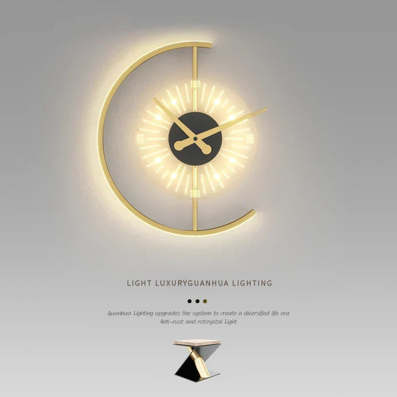 Illuminating Clock Gold Frame 3-Level Lighting App & Remote