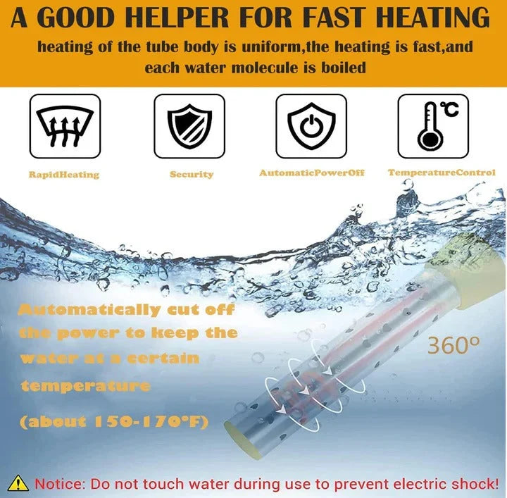 Immersion Heater Guarded Stainless Steel Insulated Handle