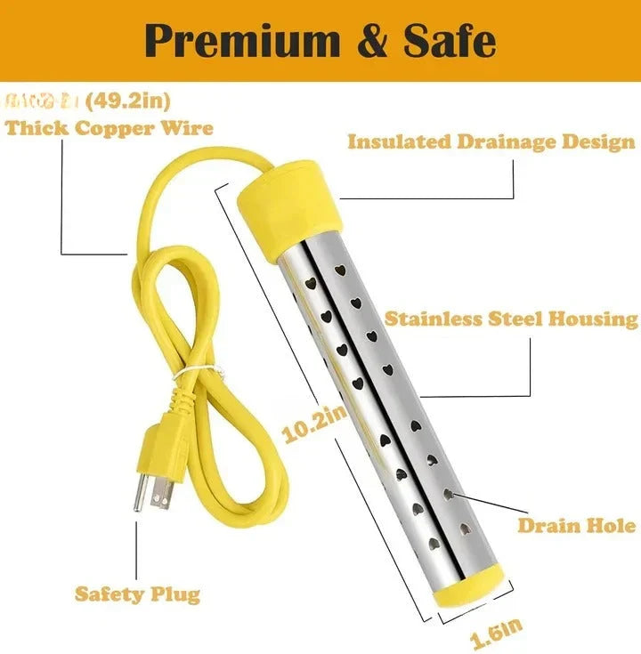 Immersion Heater Stainless Steel Insulated Handle Fast Heating