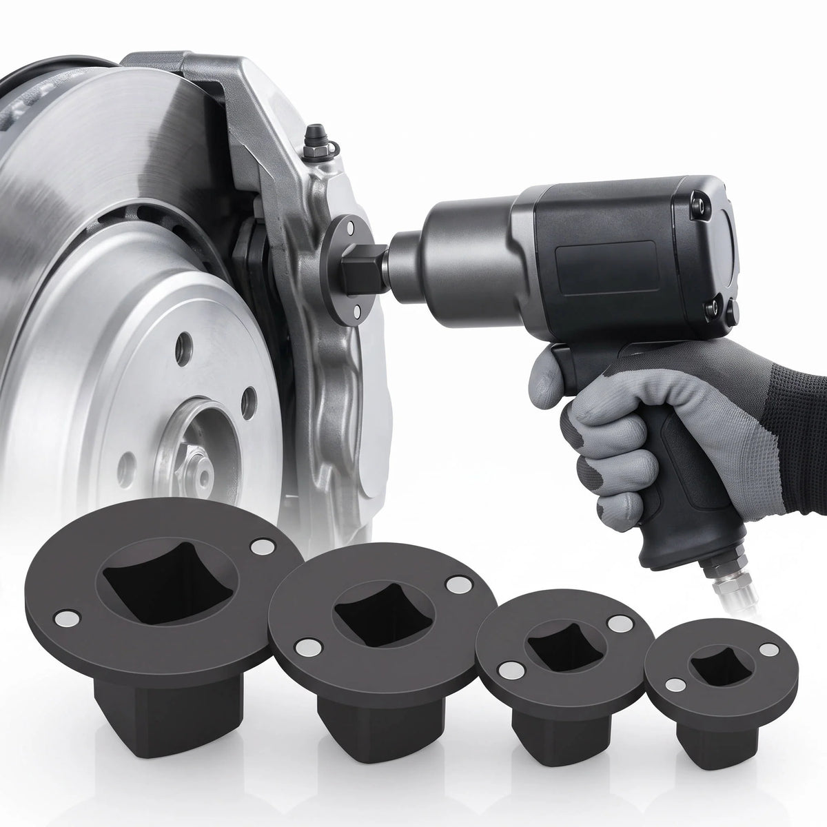 Impact Socket Adapter Set Low-Profile Magnetic Set of 4