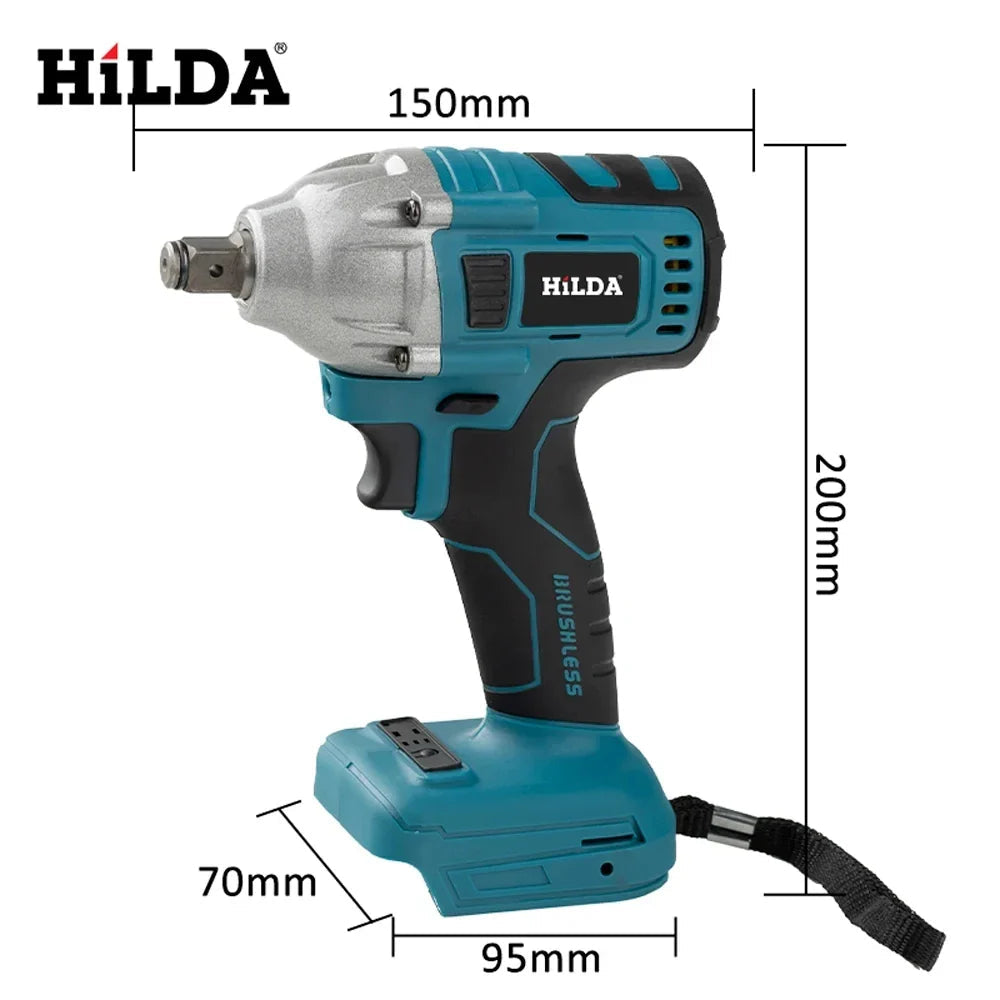 Impact Wrench Cordless & Brushless High-Torque 1/2 Inch Drive