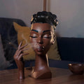 Incense Burner Backflow Black Woman Head Handcrafted Resin