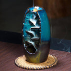Incense Burner Ceramic Backflow Smoke Waterfall Includes 50 Cones