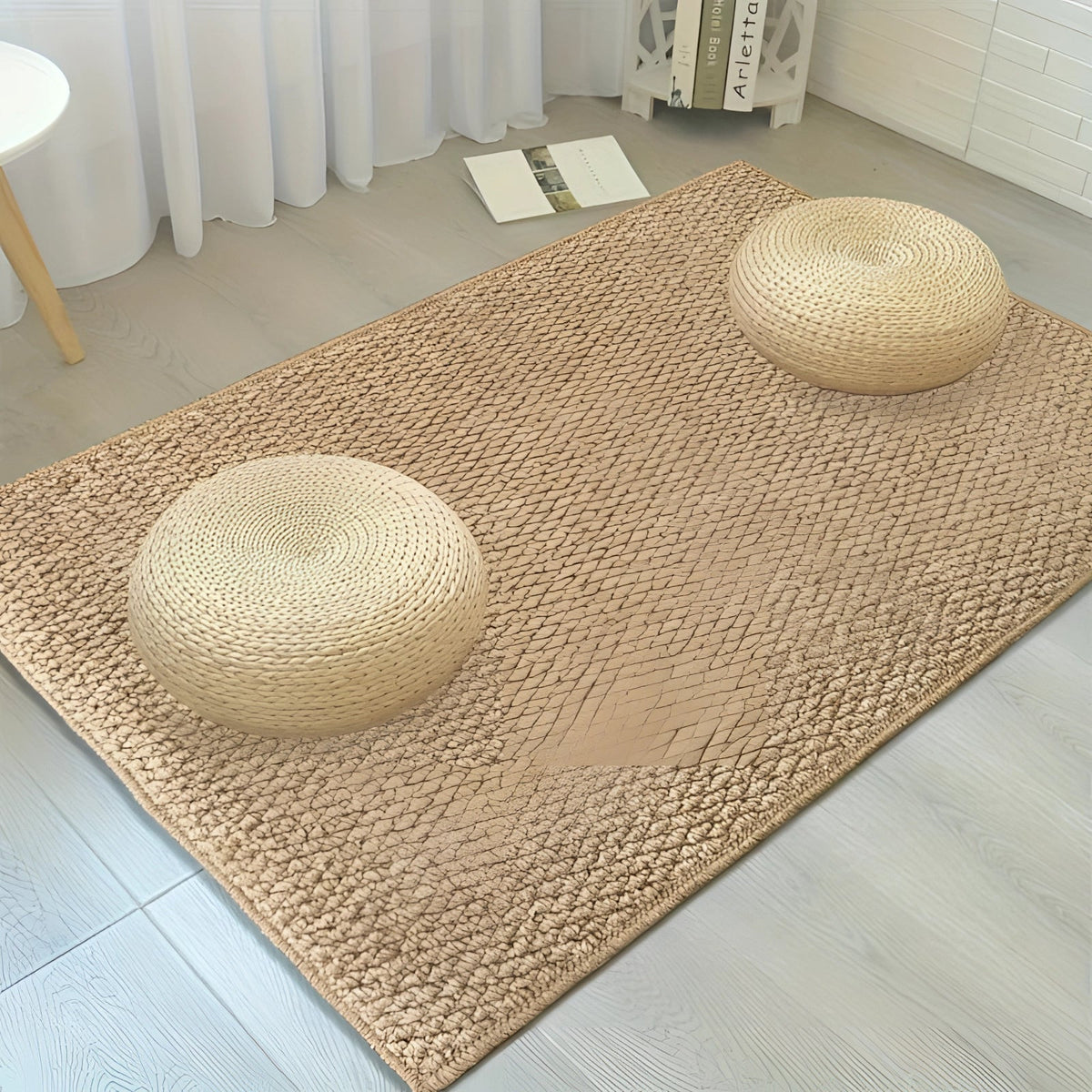 Indoor Doormat Non-Slip & Machine Washable Natural Jute-Look