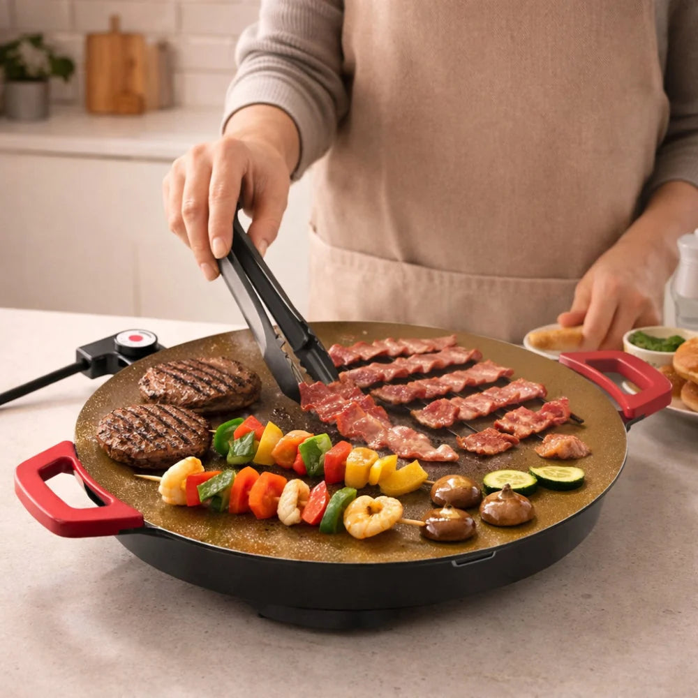 Indoor Electric Grill Smokeless Cast Iron Griddle